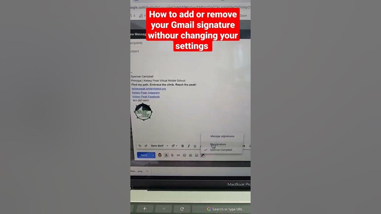 😏 How to add or remove a Gmail signature without changing your settings.