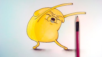 How to draw JAKE the dog from Adventure Time | Timelapse Drawing