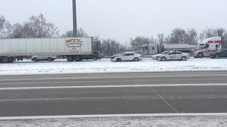 Semi jackknifes on I-80 in Jackson Twp.