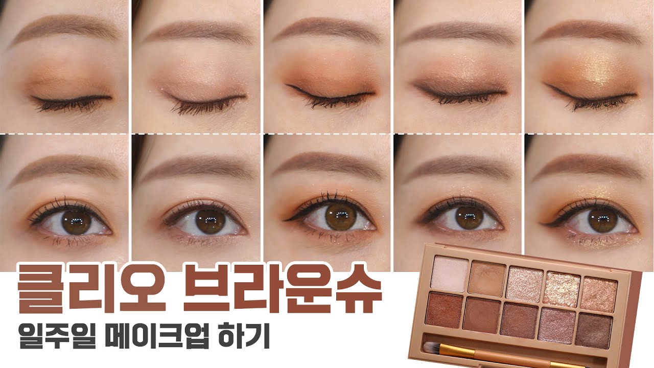 [eng] ✅일주일시리즈✅ 클리오 프로 아이 팔레트 브라운슈 일주일 메이크업하기 (아이섀도우 바르는법/ CLIO eyeshadow brown choux)