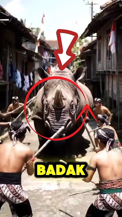 badak liar masuk ke perkampungan.😱‼️#shorts