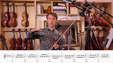 Violin F melodic minor scale, Play through (♩ = 80)  STUDENT