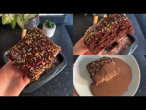 CHOCOLATE SCHOOL CAKE RECIPE | CHOCOLATE SPRINKLE CAKE | OLD SCHOOL TRAYBAKE