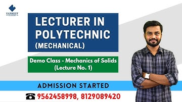 Kerala PSC | Polytechnic Lecturer - Mechanical Engineering | Online Demo Class | Mechanics of Solids
