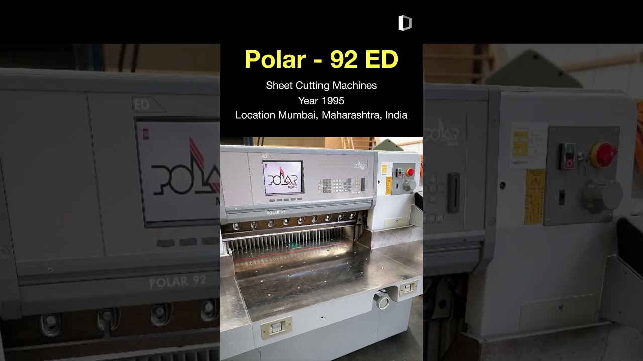 Preowned Paper Sheet Cutting Machines For SALE Polar 92 ED