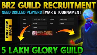 free fire guild recruitment malayalam | 500k glory guild | only few rules | need skilled players