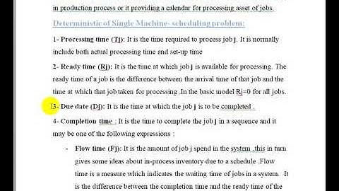 single machine scheduling