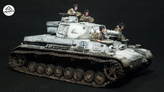 Pz.Kpfw IV Ausf F-1 from Cyber Hobby - Winter Camo - 1/35 WW2 Diorama