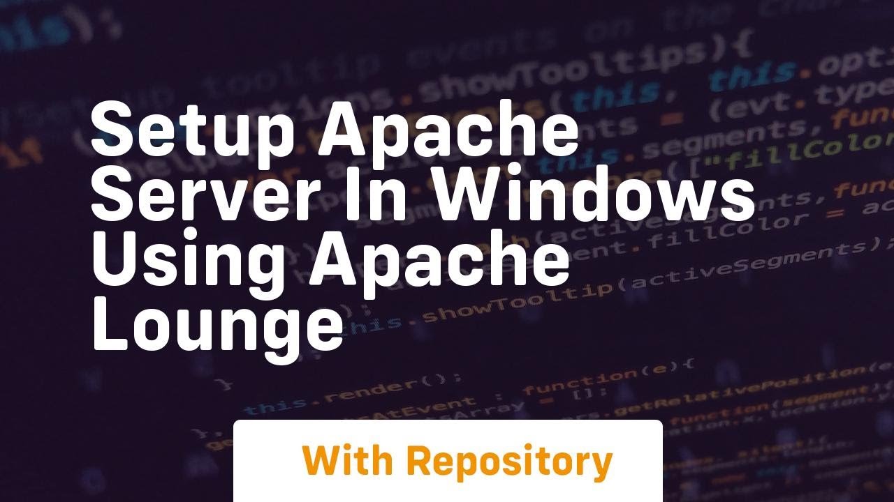 Setup apache server in windows using apache lounge youtube