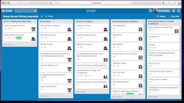 Writing Internship Overview:  Using Trello & Medium