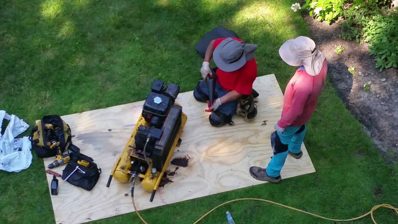 Fast, easy way to change air compressor oil YouTube