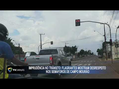 Imprudência no trânsito: Flagrantes mostram desrespeito nos semáforos de Campo Mourão