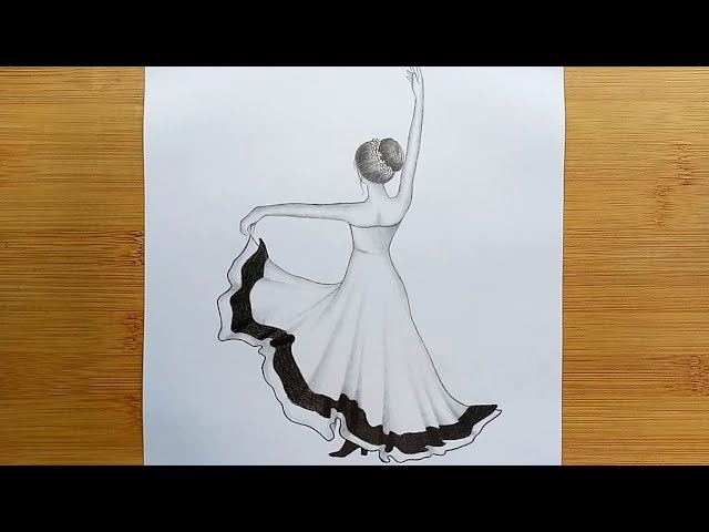dancing girl | Dancing drawings, Girl drawing, Beautiful sketches