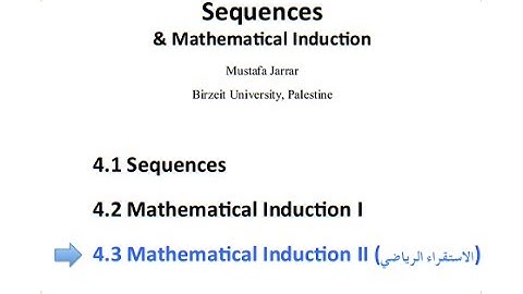 Jarrar: Mathematical Induction II
