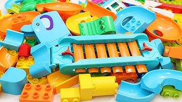 Satisfying Building Blocks Marble Run Race ASMR The Bridge Track