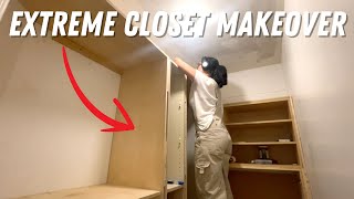 EXTREME Closet Makeover (Part 1) | DIY Dream Closet | IKEA Tarva Dresser Hack