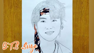 Drawing Bts-Suga From Permission To Dance Mv How To Draw Suga Suga Sketch Easy Step By Step 슈가