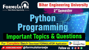 Python Programming Important Topics & Questions #BEU 2nd Semester