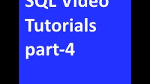 Component of SQL part 2/2 sql tutorial part-4
