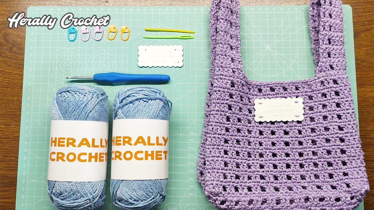 Shopping Crochet Bag crochet tutorial, design by Herally Crochet