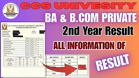 BA, B.Com Private 2nd Year Result || All Details || CCSU MEERUT NEWS UPDATE TODAY