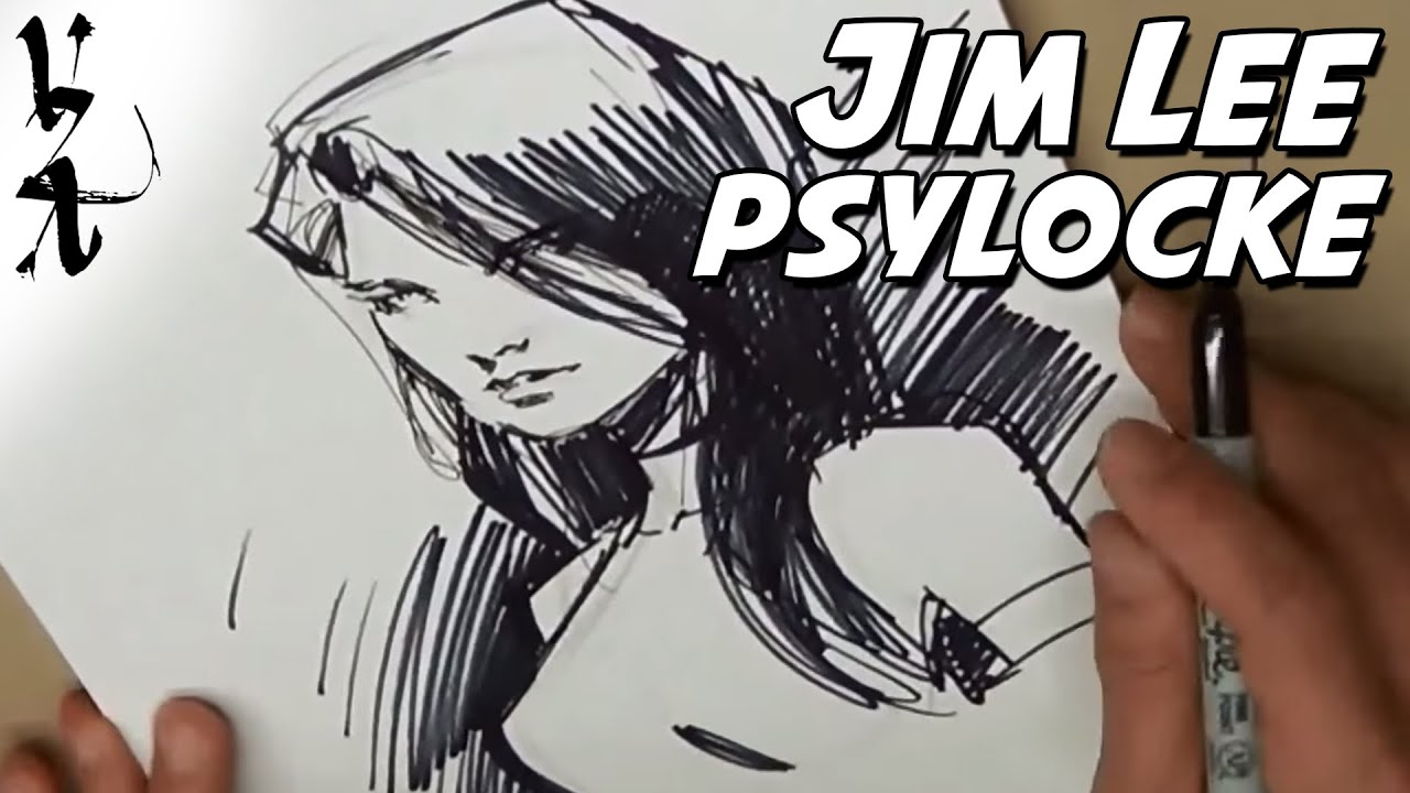 Jim Lee drawing Psylocke Quick - YouTube