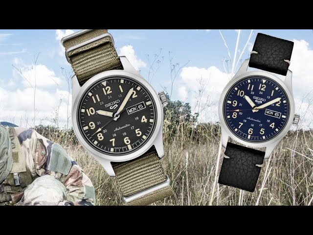 Seiko 5 Military Watches with Hand Winding and Hacking - 40mm Cases -  YouTube