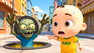Monster in the Manhole | Don’t Play on the Manhole | Best Halloween Songs | Baby Xavi Kids Songs