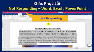 Khắc Phục Lỗi Not Responding Word Excel PowerPoint