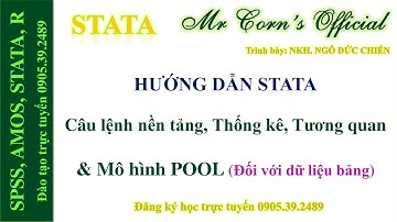 25.09.2022 Hướng dẫn STATA | Câu lệnh nền tảng, Thống kê, Tương quan & Mô hình POOL của dữ liệu bảng