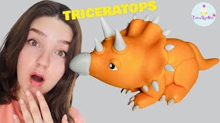 How to Make Fondant Triceratops Dinosaur - Dinosaur Cake Topper - Fondant Dinosaur