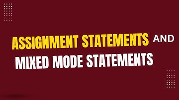 2.16 Assignment Statements and Mixed Mode Statements