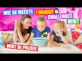 WIE DE MEESTE 1 MINUUT CHALLENGES WINT, WINT DE MYSTERY PRIJS!! ♥DeZoeteZusjes♥