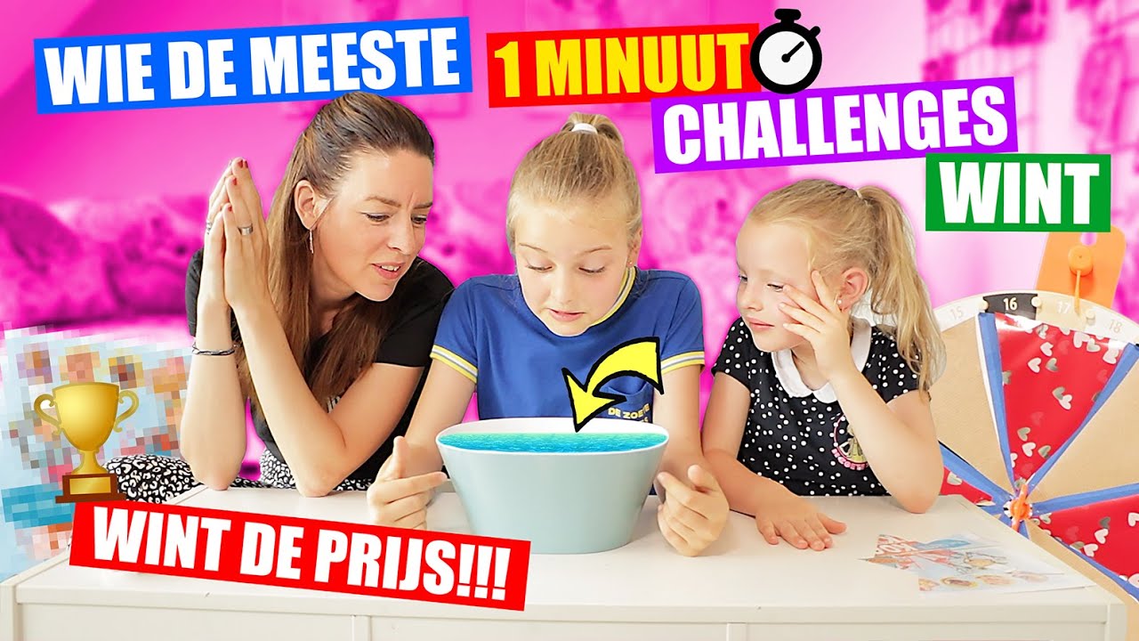 WIE DE MEESTE 1 MINUUT CHALLENGES WINT, WINT DE MYSTERY PRIJS!! ♥DeZoeteZusjes♥