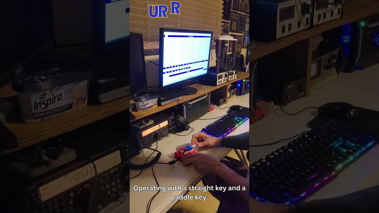 Transmitting UR RST 579 N Using Two Different Morse Code Keys A StraIght Key And Paddle 