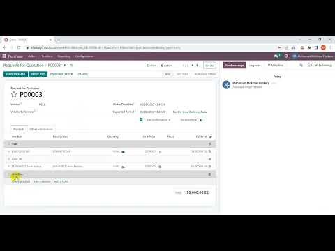 Odoo 16 Purchase Module | How to add sections to order lines