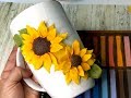 taza de girasoles de porcelana fria sin moldes