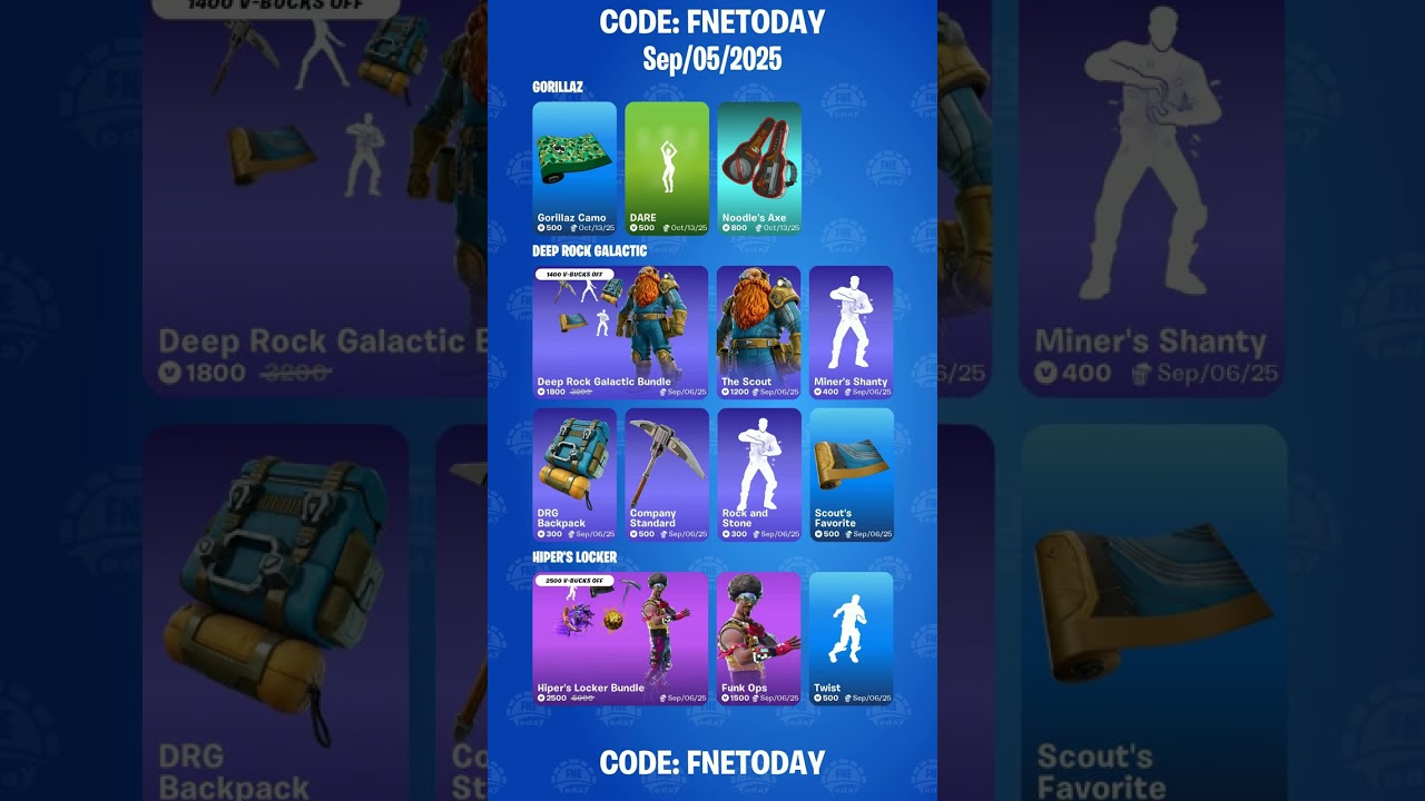 September 5 Fortnite Daily Shop