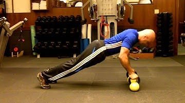 Push-up on kettlebells with single-arm row, Engaged Well-Being
