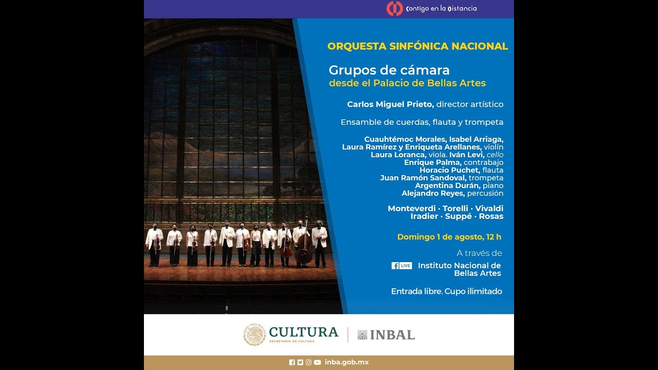 Grupos de cámara desde el Palacio de Bellas Artes / Orquesta Sinfónica Nacional / INBAL / México