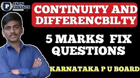 Continuity and Differentiability 5 marks important questions 2020|Kannada|ncrt12th classes