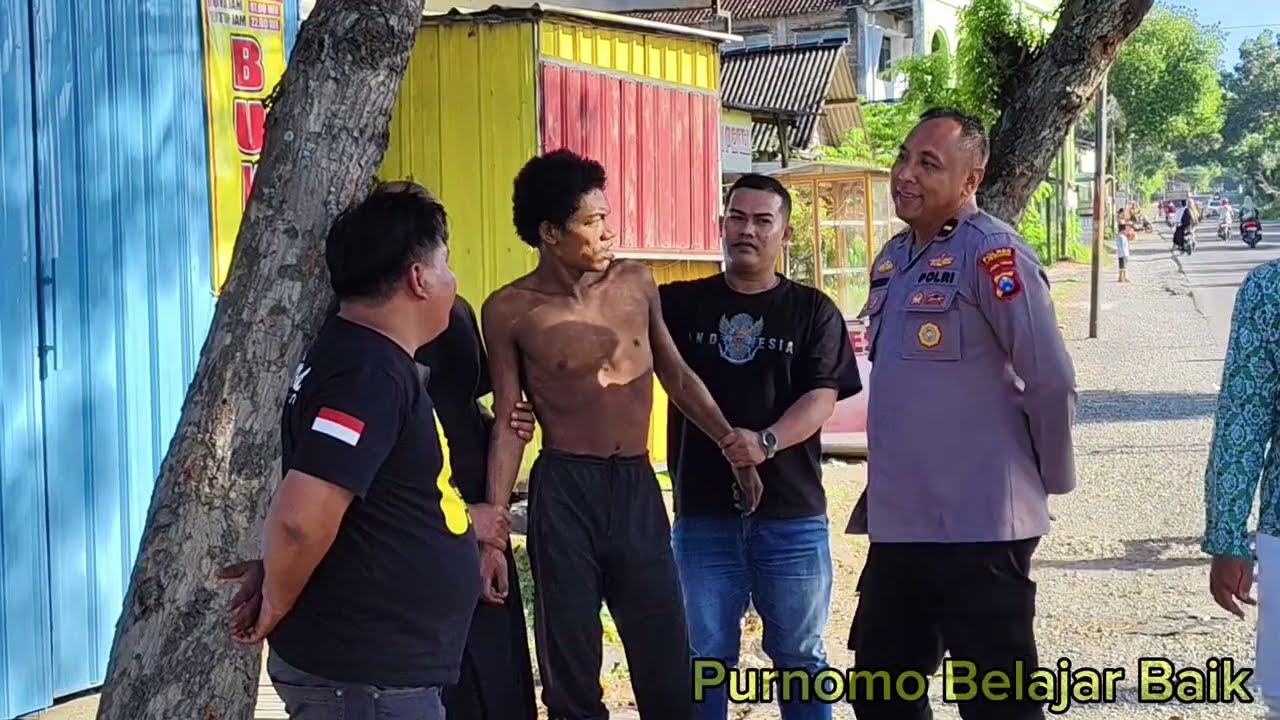 PEMUDA AGRESIF HAMPIR TELANJ@NG JALAN KAKI MERESAHKAN WARGA,SENGAJA DICEGAT  DIJEMPUT PAK PURNOMO 