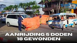 AANRIJDING 4 DODEN 18 GEWONDEN