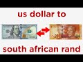 Us dollar to south african rand exchange rate today  dollar to rand  usd to zar  rand to dollar