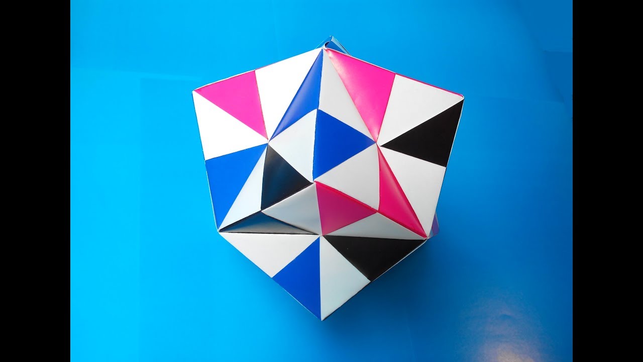 Кусудама пестрая оригами, Kusuda variegated origami