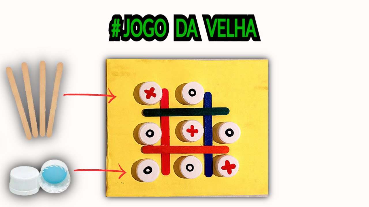 Jogo da velha reciclado feito com garrafa pet e Palitos de picolé ...