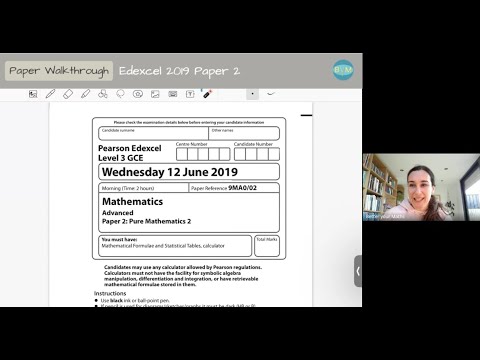 A-Level maths Paper Walkthrough Edexcel 2019 Pure Paper 2 - YouTube