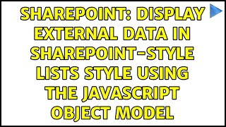 Sharepoint: Display external data in SharePoint-style lists style using the Javascript Object Model