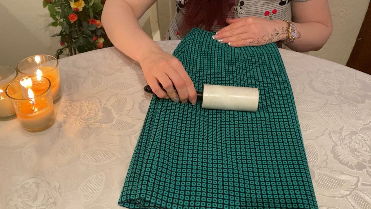 👚👗 ASMR ~ Lint Rolling My Clothes ~ Fabric Sounds ~ Whispering 👗👚