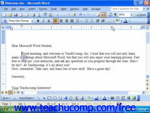 Word 2003 Tutorial Indenting Paragraphs Microsoft Training Lesson 6.2